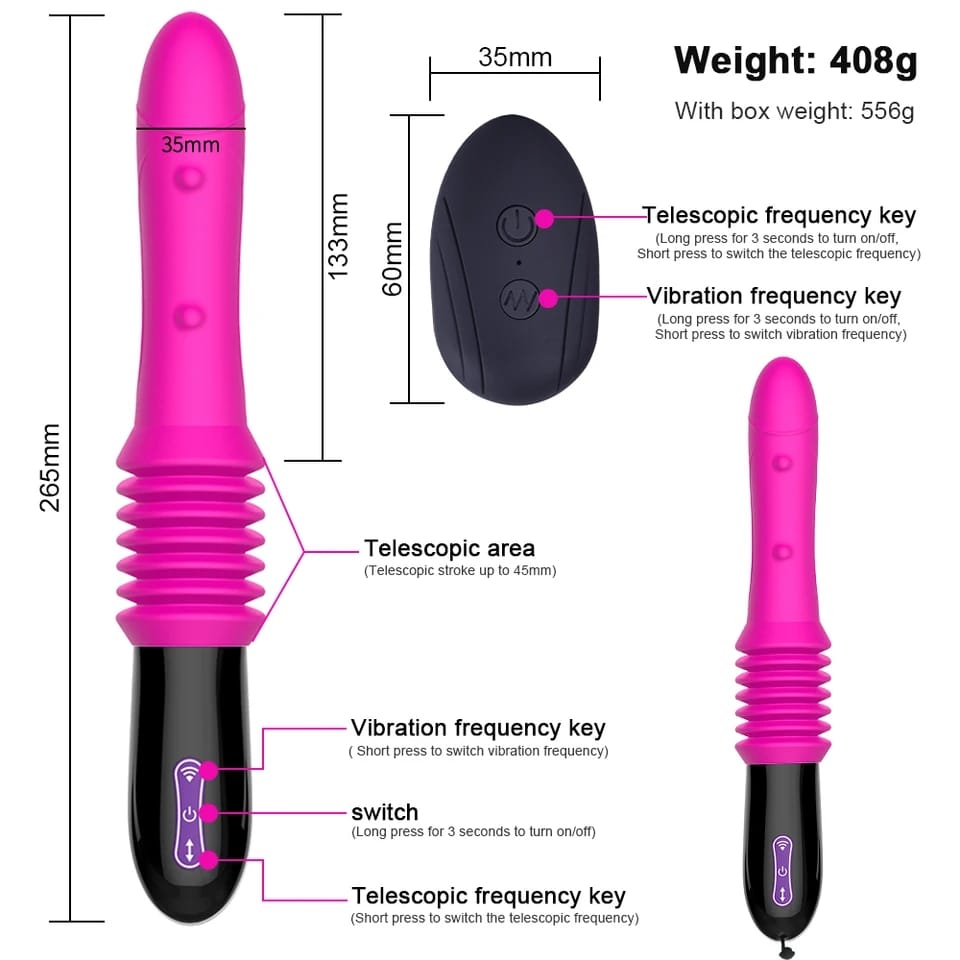Vibrator Telescopic – מכונת סקס טלסקופית – תחושת חדירה אותנטית