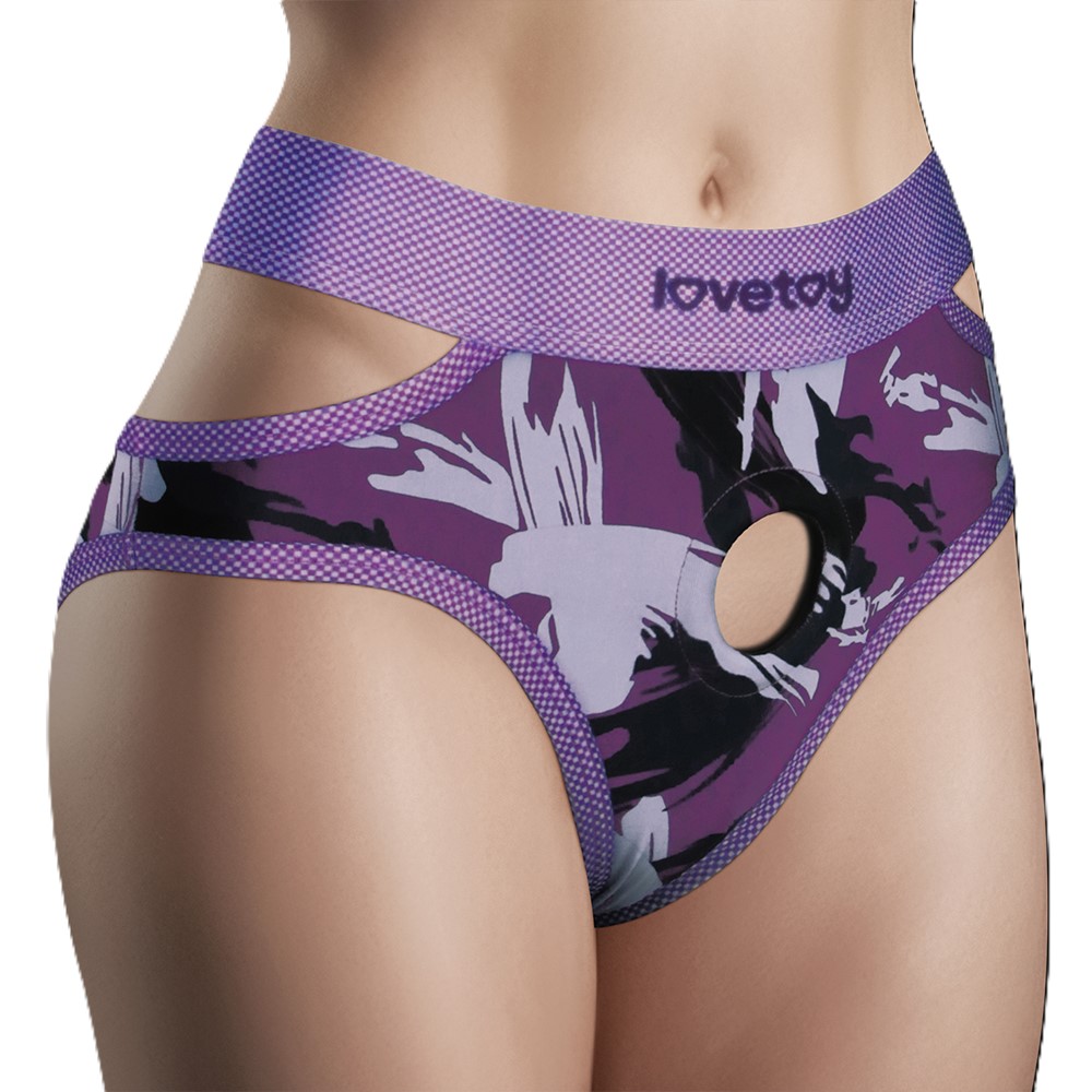 תחתוני סטרפ־און סגולים מעוצבים עם טבעת | Violet M/L