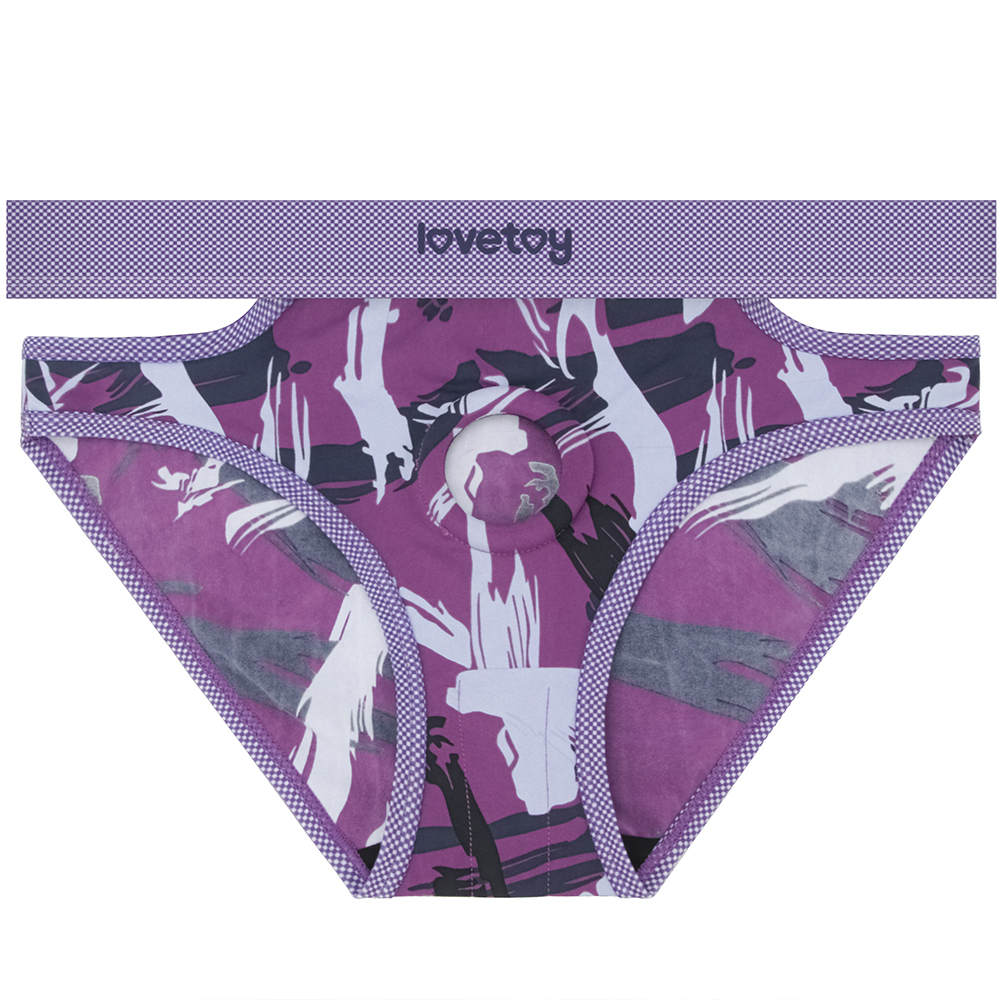 תחתוני סטרפ־און סגולים מעוצבים עם טבעת | Violet M/L