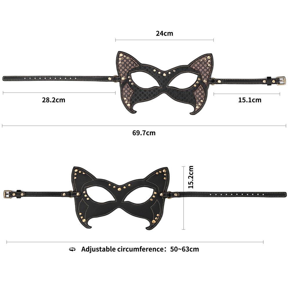 מסכת חתול יוקרתית שחורה מעור סינתטי | Rebellion