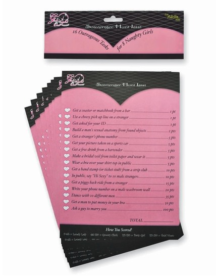 Hunt List ל-8 בנות – משחק משימות נועז למסיבת רווקות Hunt List ל-8 בנות – משחק משימות נועז למסיבת רווקות