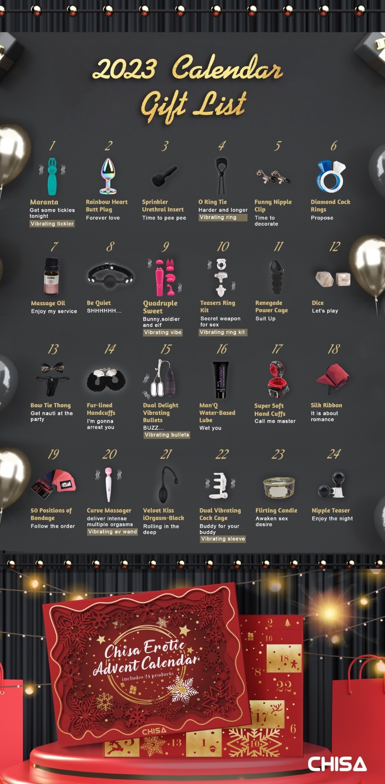 לוח חג ארוטי זוגי | Erotic Advent Calendar