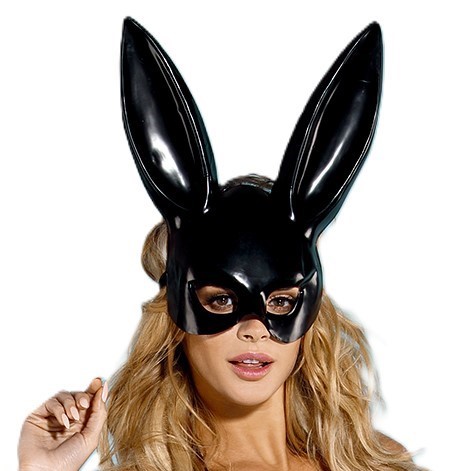 מסכת באני שחורה מבריקה | Bunny Mask