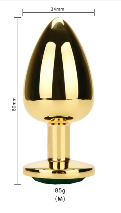 פלאג אנאלי מתכתי זהב – גודל M לחוויה יוקרתית.