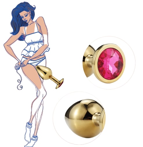 פלאג אנאלי מתכתי זהב – גודל M לחוויה יוקרתית.